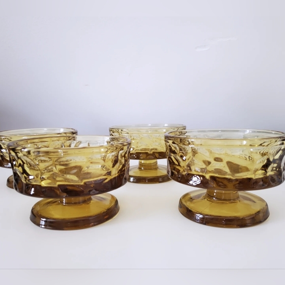 Fostoria Other - Set of 4 Amber MCM Amber Dessert Dishes- Fostoria Pebble Beach